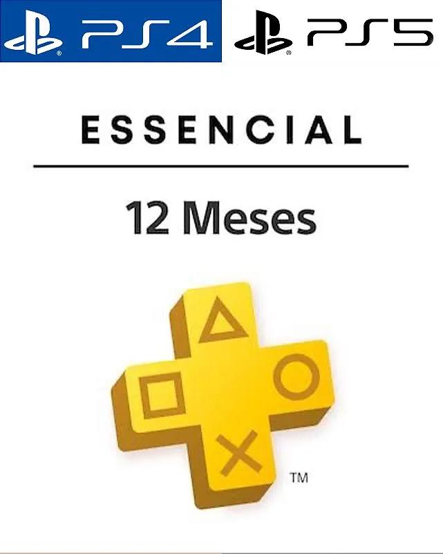 PSN PLUS ESSENCIAL PS4 PS5 PSN 12 MESES Midia Digital